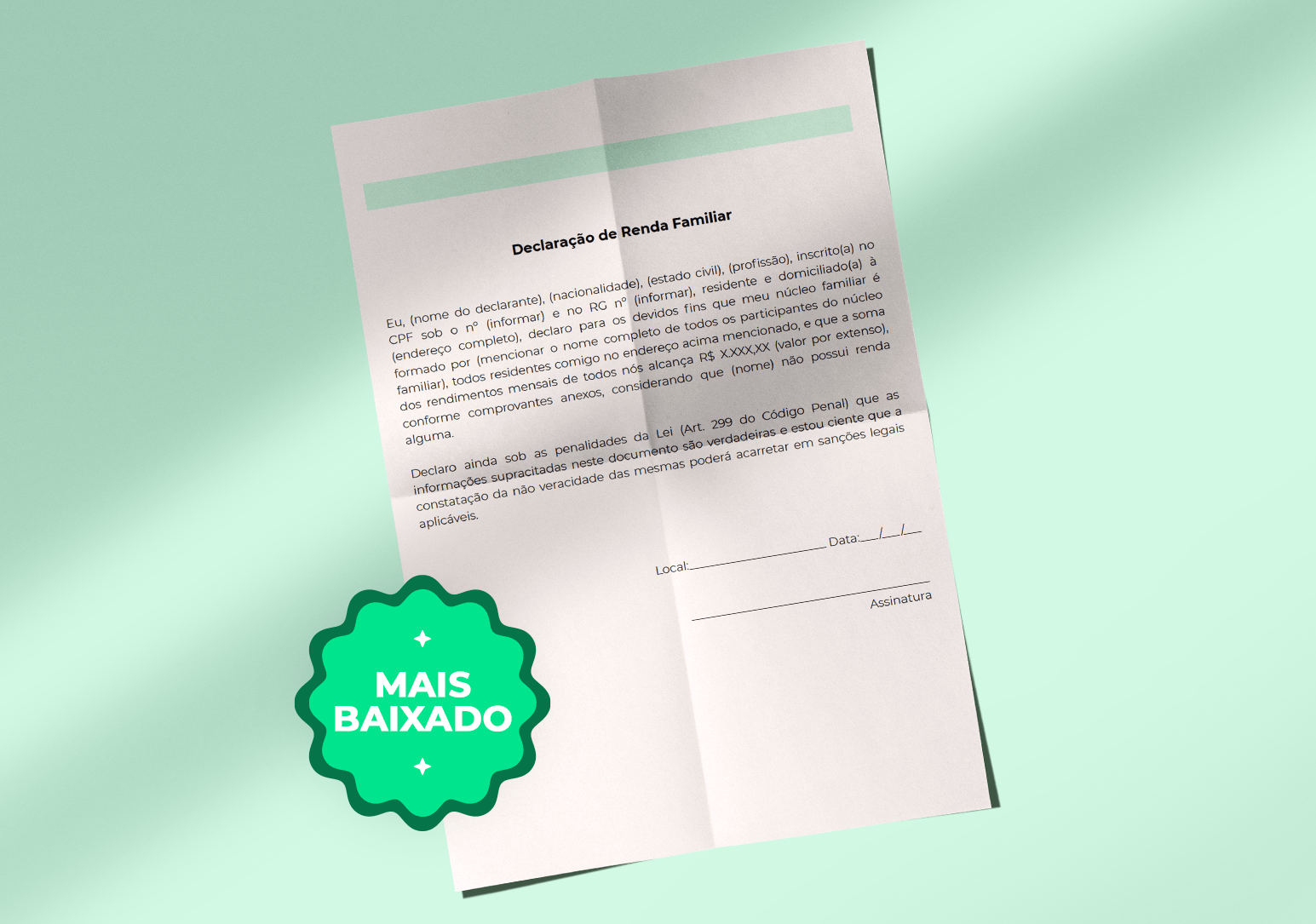 Declaração de renda familiar | QuiteJá